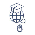 symbol global education with graduation cap, line style icon vector illustration design